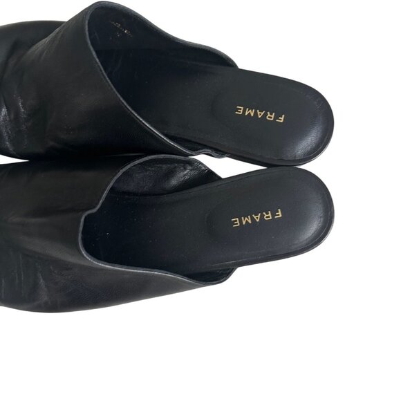FRAME Black Leather Mules Flats Size 39.5 / US 9.5 - Picture 7 of 7